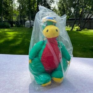 International Silver Co. Plush Vintage Parachute Dinosaur Dragon Sealed 16”